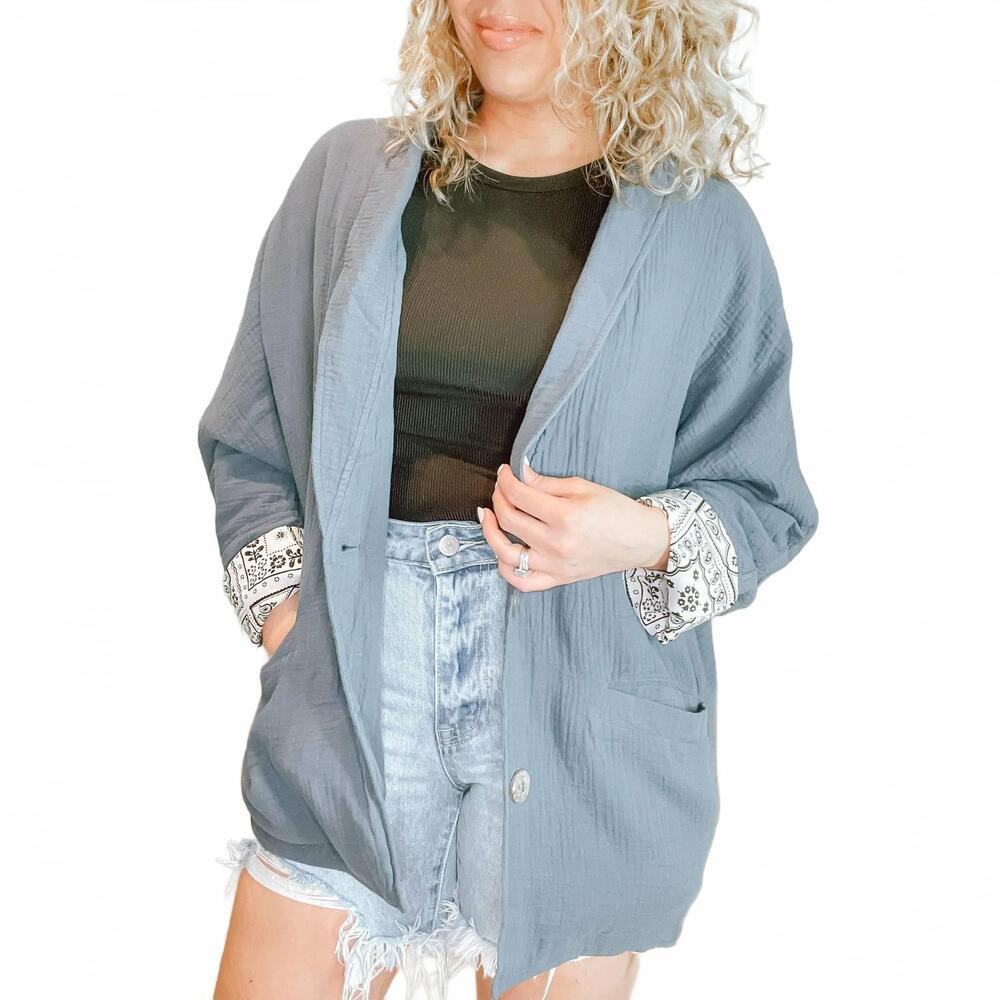 NEW LA MIEL marleny boyfriend blazer in blue